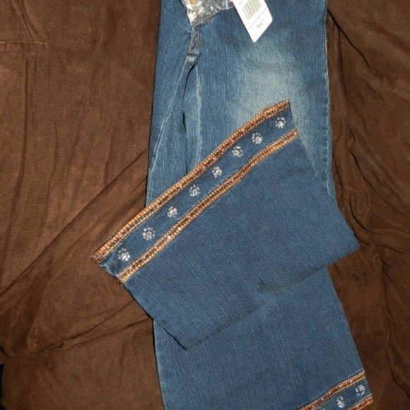Platinum Plush Girls Blinged out Designer Blue Jean Big Girls Size 1 NEW RARE! - Picture 6 of 11